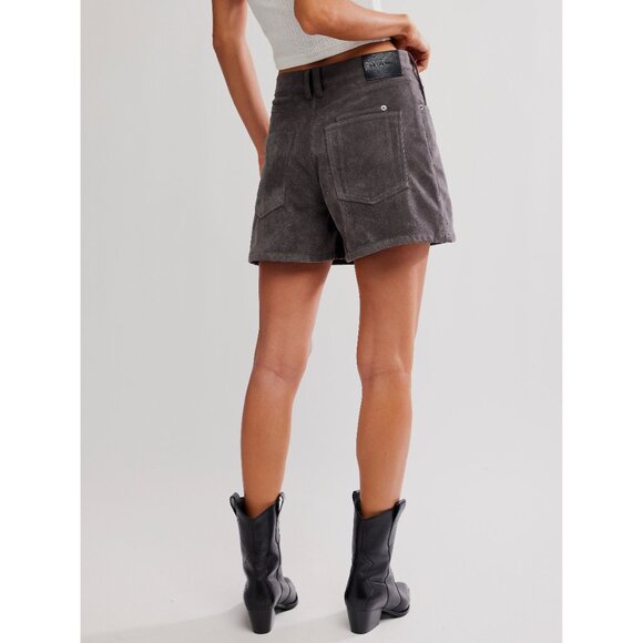 🆕 FREE PEOPLE We The Free Tippi Vegan Suede Shorts / Dark Grey - Picture 4 of 6